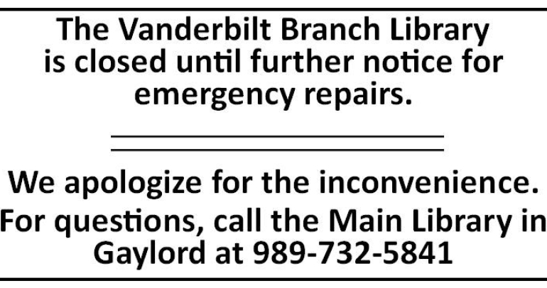 The Vanderbilt Branch is closed until further notice for emergency repairs.